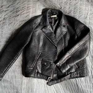 Black faux leather jacket